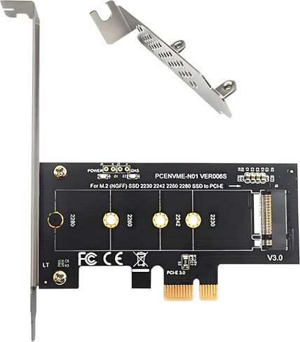 PCI-E 1X to M.2 NVME SSD Adapter Card for Desktop PC, PCI Express 3.0 Expansion Card Supports M.2 2230/2242/2260/2280 NVME SSD, Compatible with PCI-E X1/X4/X8/X16 Slots in Saudi Arabia