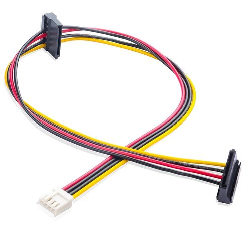 محرك أقراص مرن للكمبيوتر المكتبي مقاس 25+20 سم 4PIN إلى كبل طاقة SATA 15Pin مزدوج، ومحول طاقة القرص الصلب/SSD لوحدة PSU مع منافذ SATA محدودة، متوافق مع MX714 ومعظم أجهزة الكمبيوتر المكتبية in Saudi Arabia