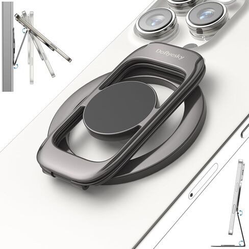 حامل حلقة هاتف مغناطيسي لمقبض ومسند الهاتف MagSafe، مغناطيس قوي مزدوج الجوانب متوافق مع حامل السيارة MagSafe لهواتف iPhone 17/16/15/14/13/12 Pro Max وحافظات هواتف Android (ذهبي) in Kuwait