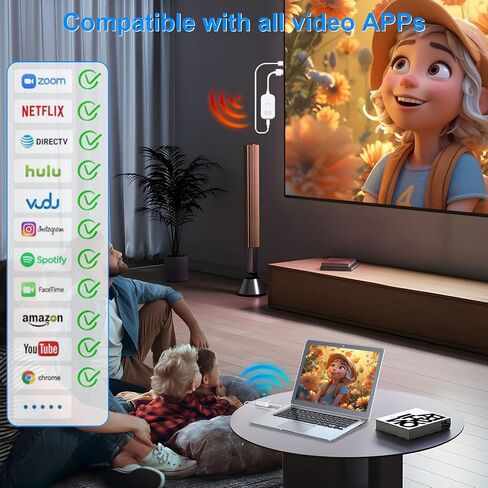 جهاز إرسال واستقبال HDMI لاسلكي، فك تشفير 4K، إخراج عالي الدقة 1080 بكسل، طقم موسع HDMI لاسلكي لبث الفيديو/الصوت من الكمبيوتر المحمول/الكمبيوتر الشخصي إلى الشاشة/التلفزيون، 5.8 جيجا، نطاق طويل 165FT/50M، التوصيل والتشغيل in Saudi Arabia