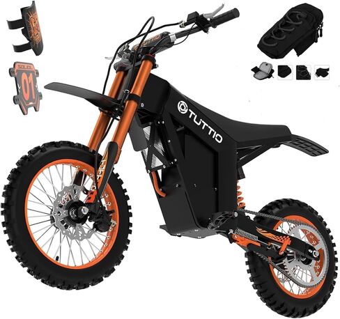 Tuttio Soleil01 دراجة ترابية كهربائية للمراهقين والبالغين، إطار سميك 14 بوصة/12 بوصة دراجة نارية كهربائية بقدرة 2000 وات مع بطارية 48 فولت 21 أمبير في الساعة Ebike 200NM فرامل هيدروليكية للطرق الوعرة الجبلية in Kuwait