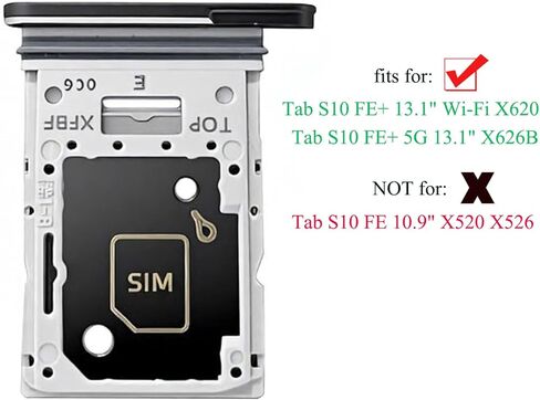 Ubrokeifixit Galaxy Tab S10 FE Plus X626 Micro SD Card Tray,Single Sim Card Tray Slot Holder Replacement for Samsung Galaxy Tab S10 FE+ SM-X626B X620 13.1,w/Eject Pin (X626-Gray) in Saudi Arabia