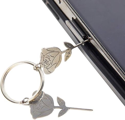 1set Rose Shape Stainless Steel Needle for Smartphone Sim Card Tray Removal Eject Pin Key Tool Universal Thimble in Saudi Arabia