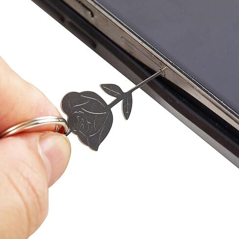 1set Rose Shape Stainless Steel Needle for Smartphone Sim Card Tray Removal Eject Pin Key Tool Universal Thimble in Saudi Arabia