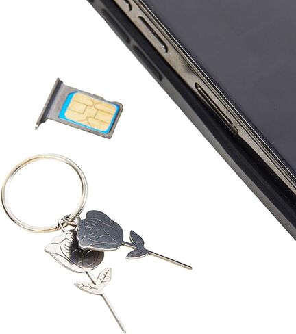 1set Rose Shape Stainless Steel Needle for Smartphone Sim Card Tray Removal Eject Pin Key Tool Universal Thimble in Saudi Arabia