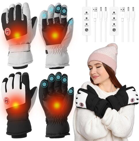 Mepase 2 Pairs USB Heated Winter Warm Touchscreen Unisex Waterproof with 3 Temperature for Outdoor in Saudi Arabia