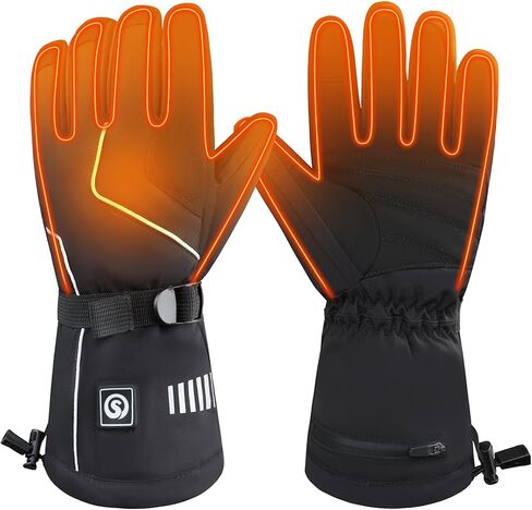 Heated Ski Gloves for Men & Women, 4000mAh Rechargeable Electric Gloves, Waterproof Windproof Touchscreen Winter Hand Warmers for Skiing, Hiking, Cycling & Camping in Saudi Arabia