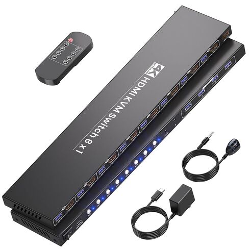 2 Port HDMI KVM Switch, USB 3.0 4K60Hz KVM Switch 1 Monitor 2 Computers for 2 PCs Share 1 Monitor and 1 Set of Keyboard Mouse, 4 USB 3.0 Ports for Peripheral in Saudi Arabia