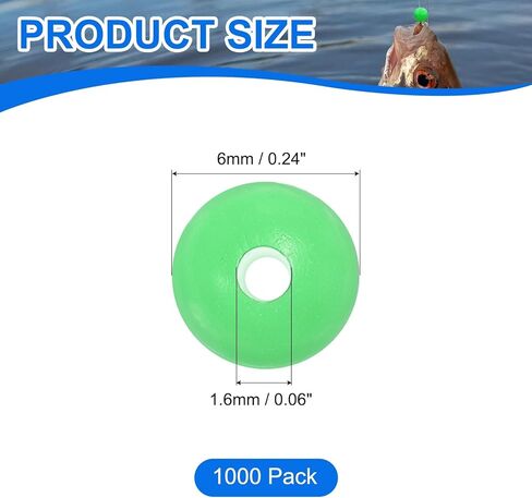Fishing Beads Glow Hard Plastic Fishing Bait Eggs Lure Rigs Accessories, Fit for Saltwater Freshwater - Round in Saudi Arabia