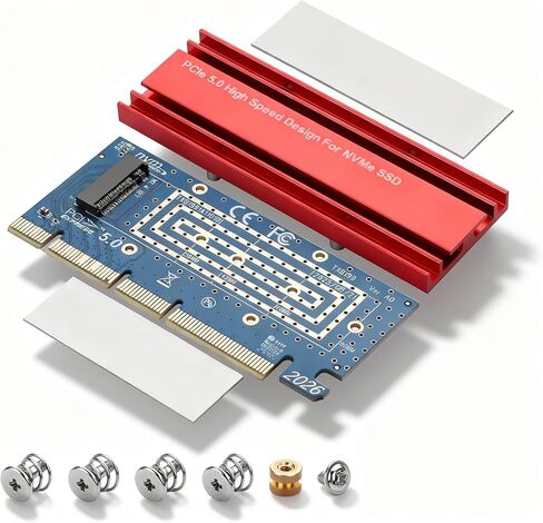 CERRXIAN M.2 NVMe SSD to PCIe X16/X8/X4 Conversion Card,M.2 NVME to PCIe 5.0 x16 Adapter Support PCI E Protocol 4X 8X 16X Slots for SSD 2280,2260, 2242,2230,Not Compatible with SATA or EC-PCI E in Saudi Arabia