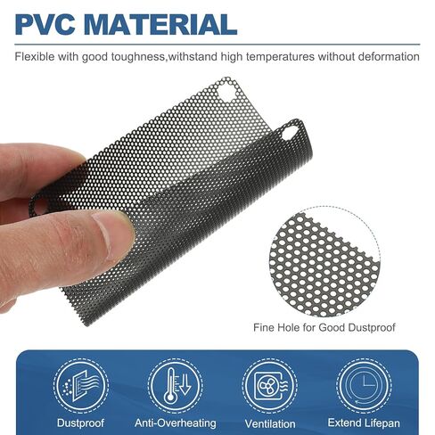شبكة غبار لمروحة الكمبيوتر مقاس 92 مم/3.6 بوصة من Generic، 16 حزمة من مرشح الغبار لمبرد الكمبيوتر PVC وغطاء الكمبيوتر وغطاء الغبار لمروحة تبريد الكمبيوتر وحافظة الكمبيوتر ضد الغبار، أسود in Kuwait