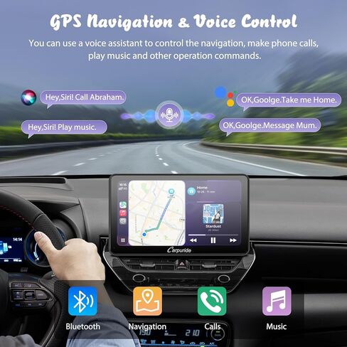 Carpuride W701 Pro مع ناقل حركة بلوتوث لاسلكي Carplay وAndroid Auto Car Stereo، شاشة لمس 7 بوصة 1080P، وصلة مرآة/GPS/Siri/FM، مع 3 دعامات in Kuwait