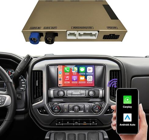 وحدة CarPlay اللاسلكية وAndroid Auto التحديثية المتوافقة مع نظام Cadillac وBuick وChevrolet وGMC (2014–2020) HMI 2.0، تدعم Android Auto وMirror Link والكاميرا العكسية in Saudi Arabia