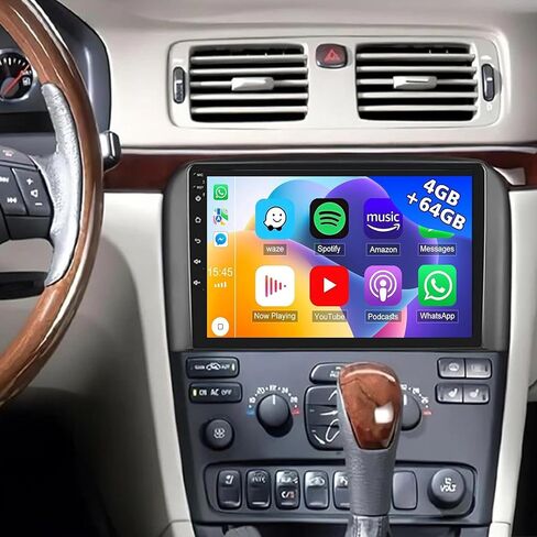 Android 13.0 Double Din Car Stereo - 9 Inch Touch Screen Car Radio Android Auto CarPlay Car Audio Multimedia Receiver with GPS ＆ Backup Camera Bluetooth for Volvo S80 2004-2008 丨 4+64G in Saudi Arabia