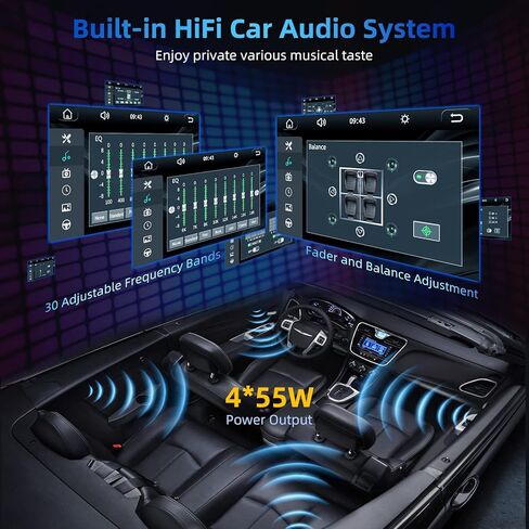 راديو سيارة مزدوج الدين مع مشغل CD/DVD، ستيريو سيارة بشاشة تعمل باللمس 7 بوصة مع CarPlay لاسلكي ودعم Android التلقائي Bluetooth5.2، كاميرا احتياطية، وصلة مرآة، مضخم صوت، SWC، مستقبل راديو السيارة AM/FM in Kuwait