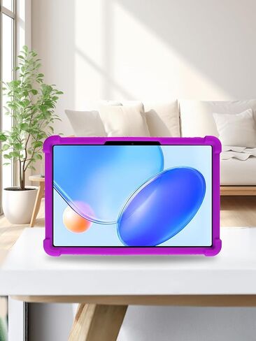 حافظة كمبيوتر لوحي Blackview Tab 20 WiFi مقاس 10.1 بوصة، حامل من السيليكون الناعم BOVUGAC قابل للتعديل مضاد للصدمات مناسب للأطفال لجهاز Tab 20 WiFi 10.1 بوصة (أرجواني) in Kuwait