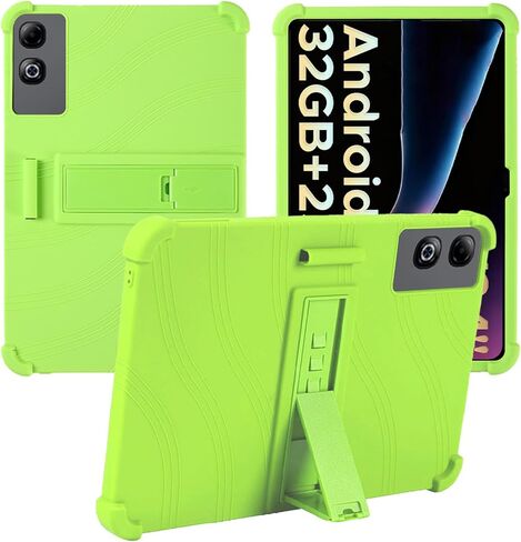 حافظة تابلت DOOGEE Tab G6 Max 2025 مقاس 13.4 بوصة، حامل من السيليكون الناعم BOVUGAC قابل للتعديل مضاد للصدمات مناسب للأطفال لجهاز DOOGEE Tab G6 Max 13.4 بوصة (أخضر) in Kuwait
