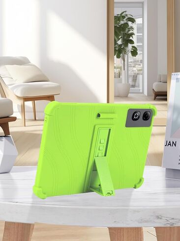 حافظة تابلت DOOGEE Tab G6 Max 2025 مقاس 13.4 بوصة، حامل من السيليكون الناعم BOVUGAC قابل للتعديل مضاد للصدمات مناسب للأطفال لجهاز DOOGEE Tab G6 Max 13.4 بوصة (أخضر) in Kuwait