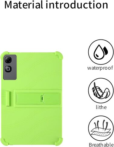 حافظة تابلت DOOGEE Tab G6 Max 2025 مقاس 13.4 بوصة، حامل من السيليكون الناعم BOVUGAC قابل للتعديل مضاد للصدمات مناسب للأطفال لجهاز DOOGEE Tab G6 Max 13.4 بوصة (أخضر) in Kuwait