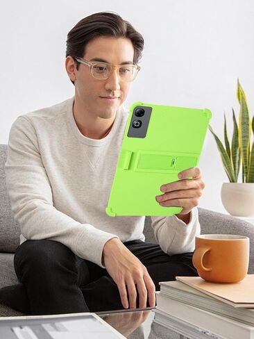 حافظة تابلت DOOGEE Tab G6 Max 2025 مقاس 13.4 بوصة، حامل من السيليكون الناعم BOVUGAC قابل للتعديل مضاد للصدمات مناسب للأطفال لجهاز DOOGEE Tab G6 Max 13.4 بوصة (أخضر) in Kuwait