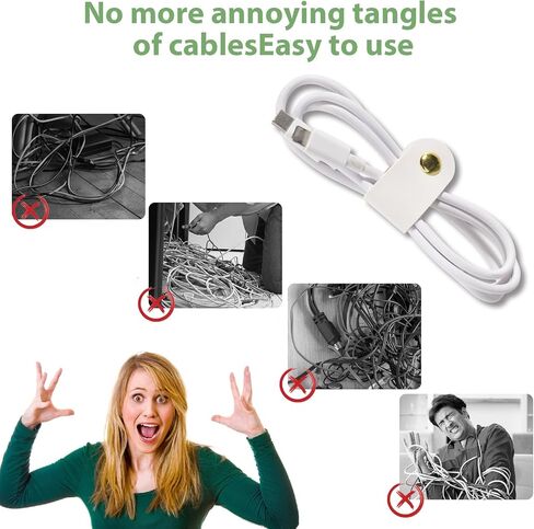 6 Pack PU Leather Cord Organizer, Reusable Cable Straps Clips Phone Cord Ties Charging Cords Power Cords Travel Organizer Earphone USB Holder Snap Closure Multipurpose Cable Management Clips in Kuwait