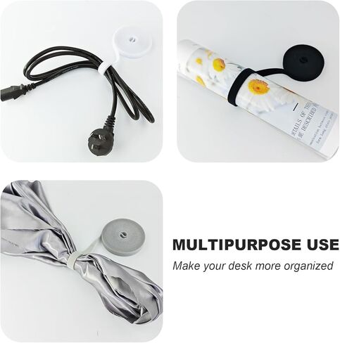 2 Rolls 16.5 Ft Reusable Cable Ties Good for Organize Chargers, Headphones, Computer Cords, Curtains (Black) in Saudi Arabia