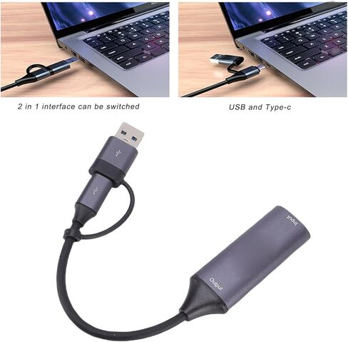 Yoidesu Video Capture Card, 4K 30Hz Input & 1080P 60Hz Output, HD Multimedia Interface to USB 3.0 Type C Video Capture Card for Live Streaming Gaming Recording in Saudi Arabia