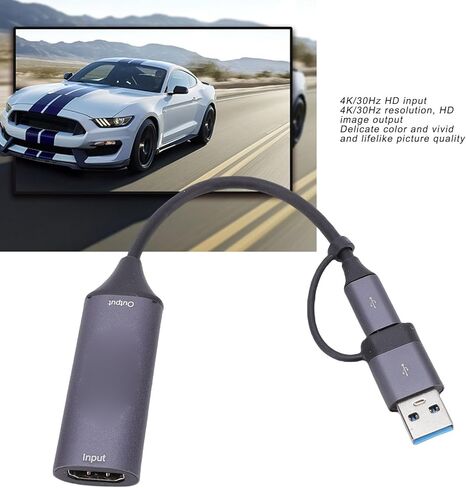 Yoidesu Video Capture Card, 4K 30Hz Input & 1080P 60Hz Output, HD Multimedia Interface to USB 3.0 Type C Video Capture Card for Live Streaming Gaming Recording in Saudi Arabia