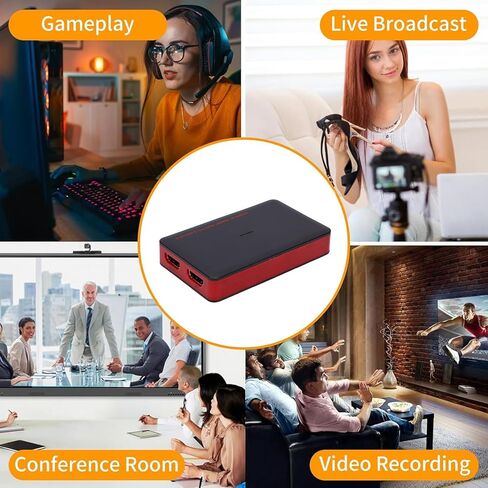 بطاقة التقاط فيديو Yoidesu 4K HDMI، بطاقة التقاط فيديو صوت USB 1080p 60FPS USB لتسجيل الألعاب والبث المباشر، تدعم إدخال الميكروفون ومخرج سماعة الرأس 3.5 مم in Saudi Arabia