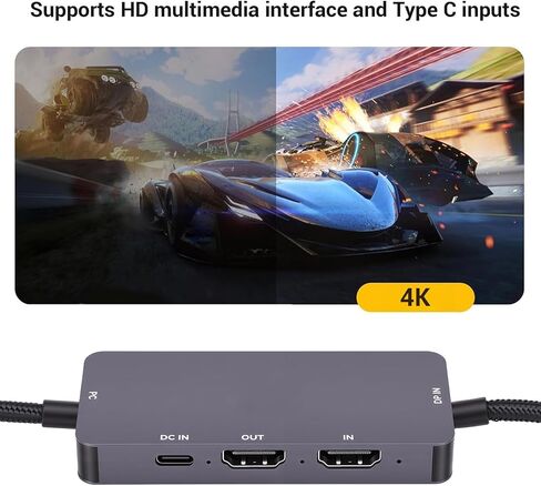 بطاقة التقاط الفيديو، 4K 60 هرتز HD واجهة الوسائط المتعددة نوع C بطاقة تسجيل خارجية مع منافذ USB A وC، لبث مؤتمرات الفيديو والألعاب الحية in Kuwait