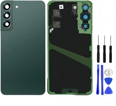 Battery Back Cover for Samsung Galaxy S22+ Plus 5G SM-S906 6.6 inches Back Glass Cover Replacement Repair Set with Repairing Toolkit (Black) in Kuwait