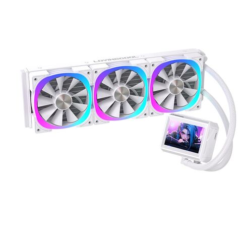 مبرد سائل Lovingcool 360 مم ARGB AIO، عرض فيديو DIY كبير، عرض درجة حرارة GIF، مبدد حرارة نحاسي، AIO CPU، مبرد مياه PC، مبرد كمبيوتر أبيض، Intel LGA2066/2011/1700/1366/1200/115X وAMD AM3/AM4/AM5. in Kuwait
