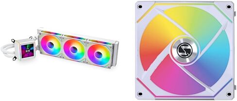 Lian Li Galahad II LCD 360 AIO CPU Liquid Cooler With SL Infinity Fans White - GA2ALCD36INW.US & 140mm White Single Pack Without Controller in Saudi Arabia