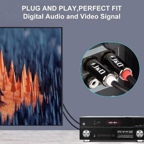 حزمة كابل J&D بطول 3 أقدام 1/4 إلى RCA مع كابل TS مزدوج 1/4 بوصة إلى كابل RCA مزدوج in Kuwait