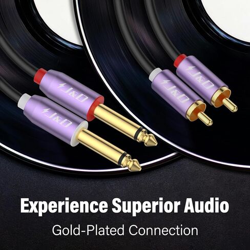 حزمة كابل J&D بطول 3 أقدام 1/4 إلى RCA مع كابل TS مزدوج 1/4 بوصة إلى كابل RCA مزدوج in Kuwait