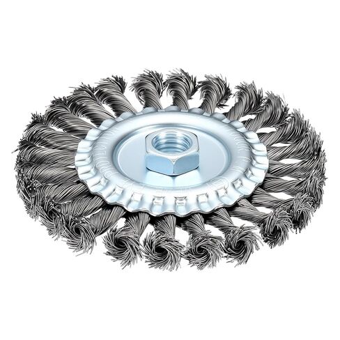 Wire Wheels for Angle Grinder, 1pcs 6in Twist Knotted Wire Brush for Grinder with 5/8"-11 Arbor, [for Heavy Rust Deburring Paint Removal] - 0.02in Carbon Steel Wire, Silver in Saudi Arabia
