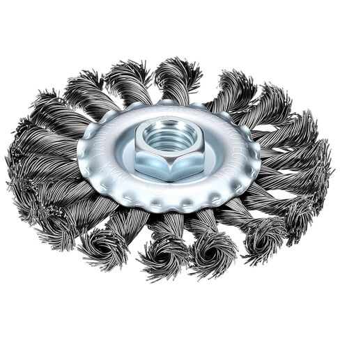Wire Wheels for Angle Grinder, 1pcs 6in Twist Knotted Wire Brush for Grinder with 5/8"-11 Arbor, [for Heavy Rust Deburring Paint Removal] - 0.02in Carbon Steel Wire, Silver in Saudi Arabia