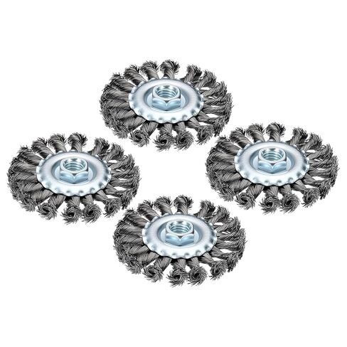 Wire Wheels for Angle Grinder, 1pcs 6in Twist Knotted Wire Brush for Grinder with 5/8"-11 Arbor, [for Heavy Rust Deburring Paint Removal] - 0.02in Carbon Steel Wire, Silver in Saudi Arabia