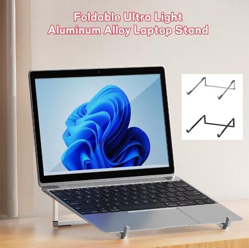 Laptop Stand Foldable Metal Aluminum Computer Triangle Stand Suitable for MacBook Laptop Support Base,Silver in Saudi Arabia