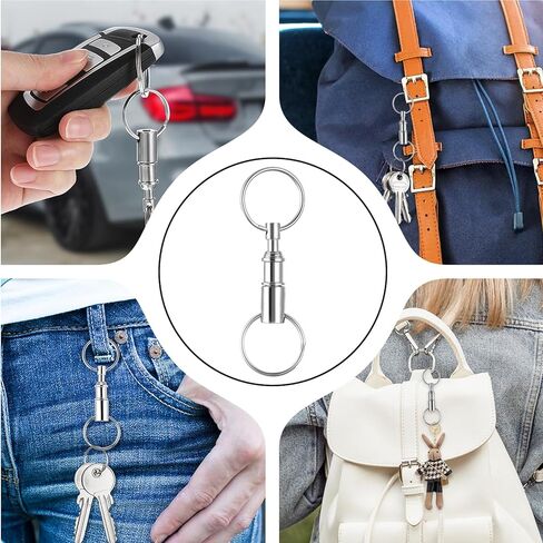 cobee 6 حزمة سلسلة المفاتيح سريعة الإصدار قابلة للفصل، حلقات مفاتيح مزدوجة قابلة للسحب، حلقات مفاتيح مزدوجة منفصلة، ​​سلاسل مفاتيح منفصلة قابلة للفصل، حلقة مفاتيح مزدوجة، ملحقات حلقة مفاتيح للرجال والنساء in Kuwait