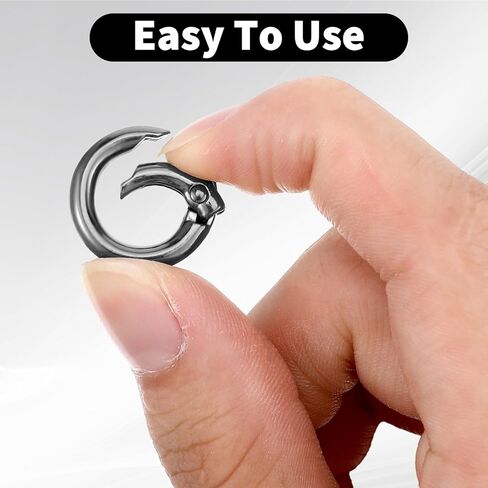 20 حزمة من حلقات المفاتيح الصغيرة 1/2 بوصة زنبركية دائرية سلسلة مفاتيح حلقة هوك حلقة تسلق معدنية حلقات مفاتيح لصنع المجوهرات وسلسلة مفاتيح المنزل سيارة الكلب حلقات الحرف اليدوية (أسود) in Kuwait