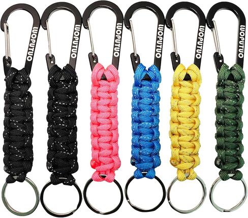 6 Pcs Reflective Strip Paracord Keychain, Braided Paracord Keychain for Backpacks Camping Hiking in Saudi Arabia