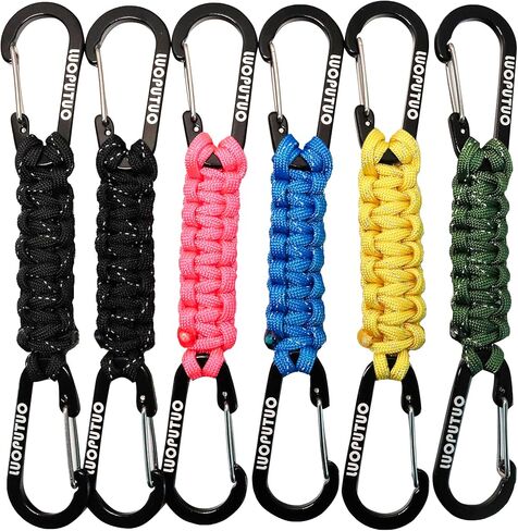 6 Pcs Reflective Strip Paracord Keychain, Braided Paracord Keychain for Backpacks Camping Hiking in Saudi Arabia
