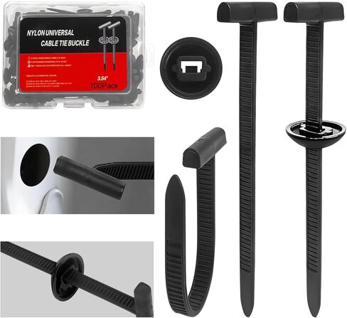 Nylon Universal Cable Tie Buckle 2026 Upgraded,Heavy Duty Self-Locking Rivet Zip Ties,Multi-Usage Cable Tie Buckle for Car Repair Home Garden Office(100Pack) in Saudi Arabia