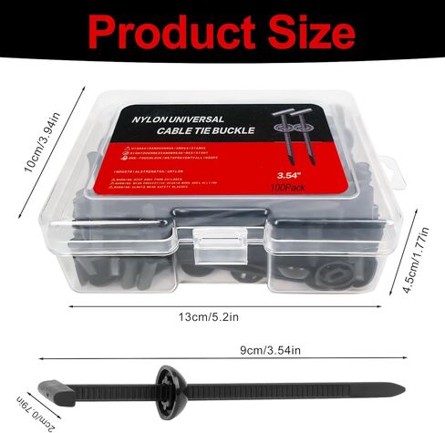 Nylon Universal Cable Tie Buckle 2026 Upgraded,Heavy Duty Self-Locking Rivet Zip Ties,Multi-Usage Cable Tie Buckle for Car Repair Home Garden Office(100Pack) in Saudi Arabia