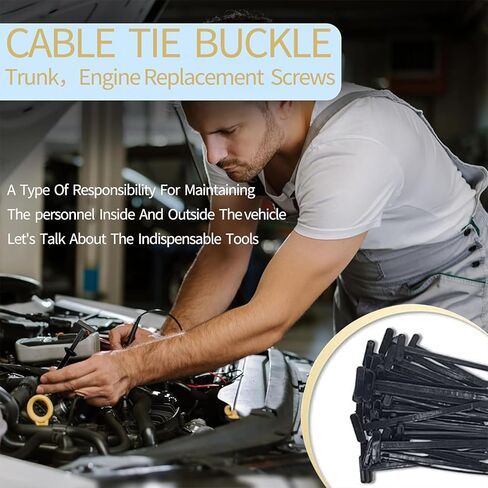 Polyester Universal Cable Tie Clip, Multi-Functional Nylon Fastener With Hook And Button for Car Fender, Engine Cover, Home And Workshop Use, UV-Resistant (50) in Saudi Arabia