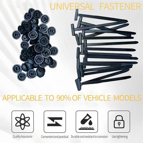 Polyester Universal Cable Tie Clip, Multi-Functional Nylon Fastener With Hook And Button for Car Fender, Engine Cover, Home And Workshop Use, UV-Resistant (50) in Saudi Arabia