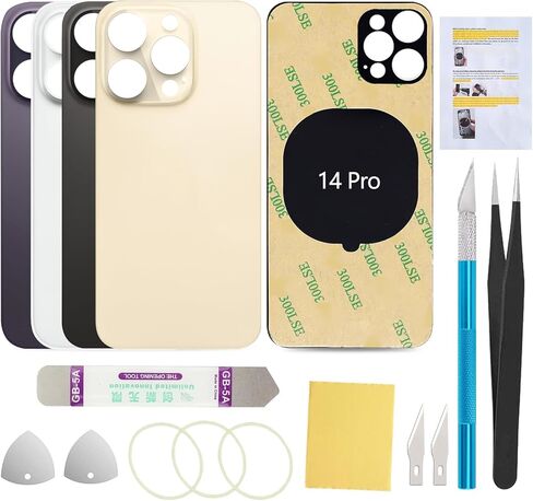 Rear Back Cover Screen Glass Replacement Compatible with iPhone 14 Pro 6.1-Inches All Carriers (Gold) in Saudi Arabia