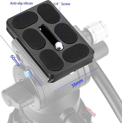 Aluminum Alloy Quick Release Plate Acra Swiss Compatible, CNC machined 1/4"-20 Camera Screw, Compatible with K&F, Neewe, Smallrig...Tripods and Most Cameras (Better PU60) in Saudi Arabia