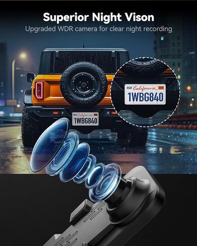 WOLFBOX G840S 12 بوصة 4K مرآة داش كام ومرآة داش كام عدسة استقطابية دائرية in Kuwait